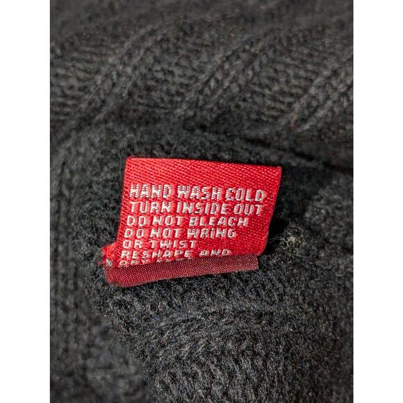 Style & Co Sweater Vest Midi Dress Womens Medium Black Cable Knit Button Belted - Picture 9 of 9